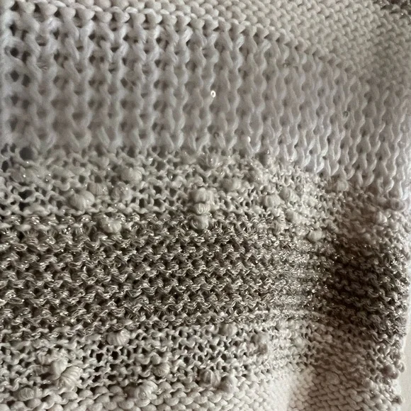 NWT $659 Peserico Striped Cardigan Vest Cream Tan Gold Sequin Italy Size 48 US12 - Picture 8 of 11